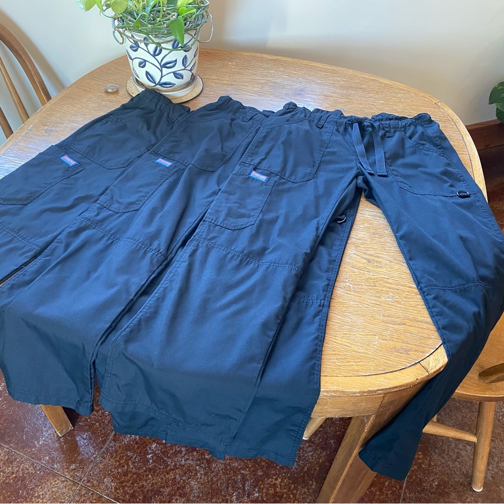 3 Pairs Cherokee Petite Scrub Pants Black XSP - Picture 13 of 13